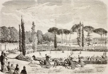 Wagenrennen in der Villa Borghese, Rom, Italien