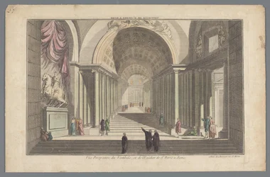 Ansicht der Vorhalle und der Treppe des Petersdoms in Rom