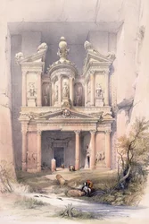 El Kasne (Schatzhaus), Petra, März 1839