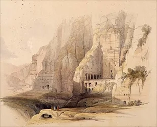 Ausgegrabene Herrenhäuser von Petra, 7. März 1839, Tafel 103 aus Band III von 