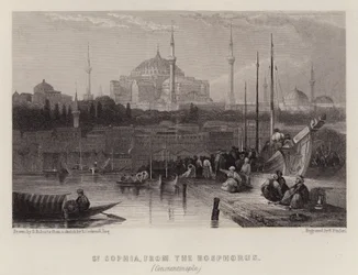 Hagia Sophia, vom Bosporus, Konstantinopel