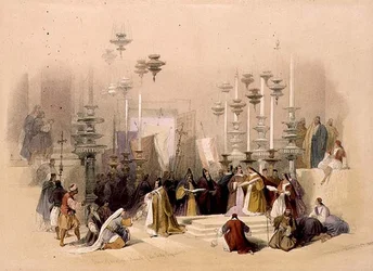 Der Stein der Salbung, Kirche des Heiligen Grabes, 30. März 1839, Platte 19 aus Band I von 