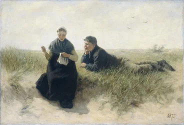 Junge und Mädchen in den Dünen
