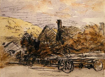 Ein Holzfuhrwerk