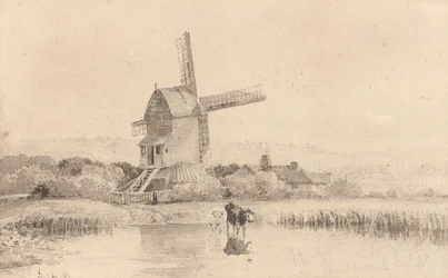 Viehtränke bei einer Windmühle auf Dulwich Common, 1811