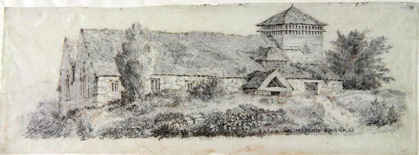Llanfair Kirche, Nordwales, ca. 1813