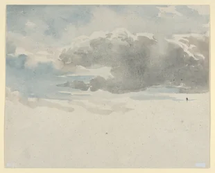 Wolkenstudie (Vorderseite). Studie eines Holunderbusches an einem Zaun (Rückseite)