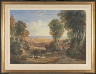Die Mündung von Severn und Wye mit Chepstow in der Ferne