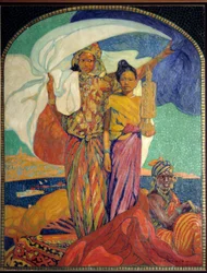 Kolonialismus: Plakat für die Nationale Kolonialausstellung in Marseille. Lebensdaten des Künstlers: 1866-1932. 1922, Marseille, Marinemuseum.