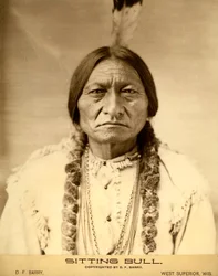 Sitting Bull (1834-1890), amerikanischer Häuptling der Dakota-Sioux-Indianer (indianischer Name Tatanka Iyotake), Fotografie von David F. Barry