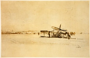 Ein abgestürztes Flugzeug in der Nähe von Albert, Illustration aus 