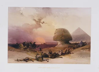 Annäherung des Simoom. Wüste von Gizeh, aus "Ägypten und Nubien"