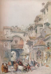 Tor der Vivarrambla, Granada, 1830er Jahre, 1930