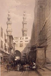 Minarette und Haupteingang zur Moschee der Metwalys, Kairo, aus 