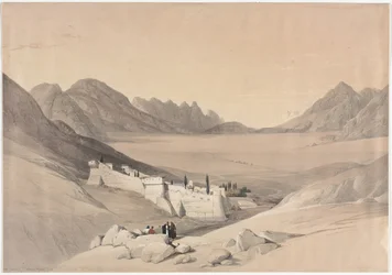 Das Kloster St. Katharina, Berg Sinai, Blick auf die Ebene des Lagers