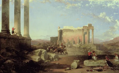 Die Ruinen des Sonnentempels in Baalbek, 1861