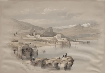 Tiberias, von den Mauern, Safet in der Ferne