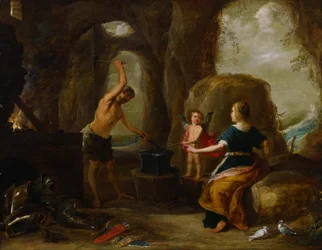 Venus besucht die Schmiede des Vulkan