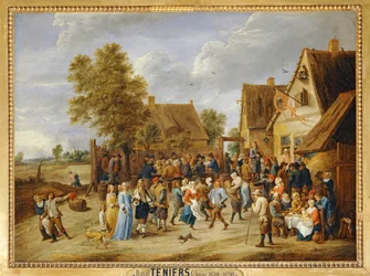 Dorffest mit aristokratischem Paar