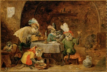 Affen trinken und rauchen