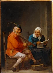 Kleines Duo: Taschengeiger und Sängerin