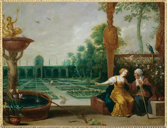 Vertumnus und Pomona, römischer Gott der Jahreszeiten und Göttin der Früchte und Gärten