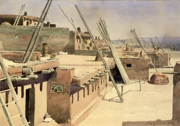 Straße im Pueblo von Zuni, New Mexico