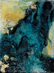 Tiefes Teal-Gold-Schimmern