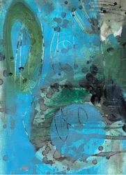Fließendes Blau-Grünes Abstrakt