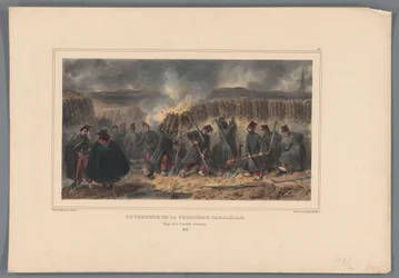 Soldaten graben einen Schützengraben, 1832