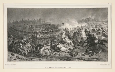 Die 2. leichte Kavallerie widersteht dem Ansturm der Araber, aus einem Satz von sechs, betitelt Retraite de Constantine