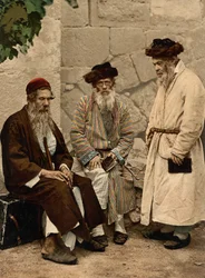 Typen von Juden in Jerusalem, Heiliges Land, ca. 1890-1900