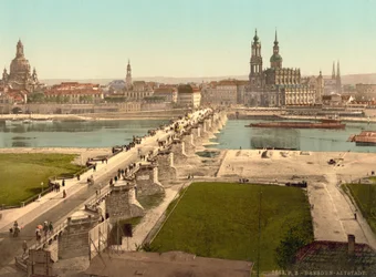 Altstadt, gesehen vom Kriegsministerium, Dresden, Deutschland, ca. 1900