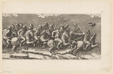 Parade bewaffneter Reiter (rechter Teil)