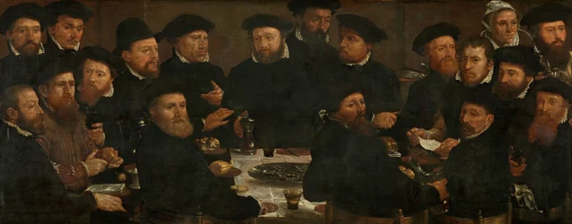 Bankett von achtzehn Wächtern der Truppe L, Amsterdam 1566, bekannt als 