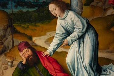 Pfarrkirche (Parochiekerk Sint-Pieter). Abendmahl. Dirk Bouts. 1464-1468. (Detail). Rechtes Panel.