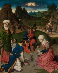 Das Sammeln des Manna, (Detail) vom Altarbild des Heiligen Sakraments, ca. 1464-68