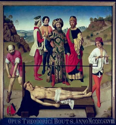 Das Martyrium des heiligen Erasmus, Mittelteil des Triptychons des heiligen Erasmus, ca. 1460