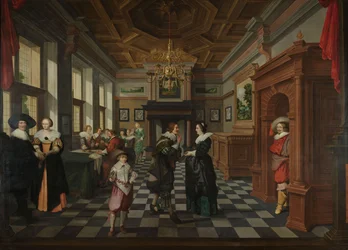 Eine siebenteilige dekorative Sequenz: Ein Innenraum, 1630-32
