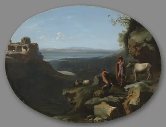 Merkur und Argus in einer Landschaft