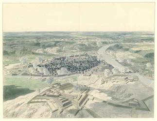 Ansicht von Namur von Westen während der Belagerung von 1695