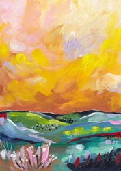 Lebendige Sonnenuntergangslandschaft