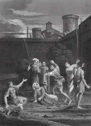 Die Steinigung des Heiligen Stephanus, Apostelgeschichte, Kapitel VII, Verse 54-60