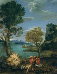 Landschaft mit Moses und dem brennenden Dornbusch
