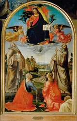 Christus in Herrlichkeit mit den Heiligen Benedetto, Romualdo, Attinea und ...