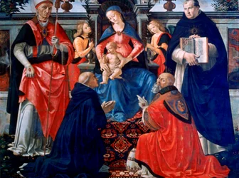 Madonna und Kind auf dem Thron mit den Heiligen