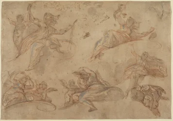 Allegorische Figuren von unten gesehen