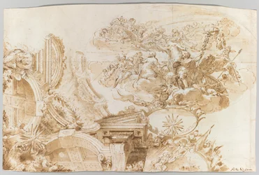 Die Apotheose des Romulus: Entwurf für eine Decke, ca. 1675-76