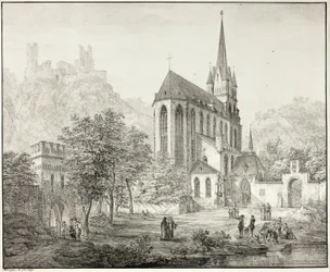Stiftskirche Unserer Lieben Frau, mit Schloss Schönberg in Oberwesel am Rhein