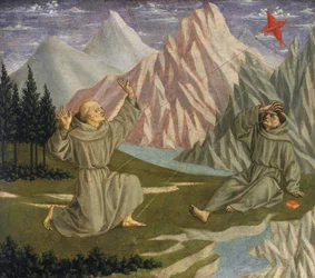 Der heilige Franziskus empfängt die Stigmata, um 1445-1450
